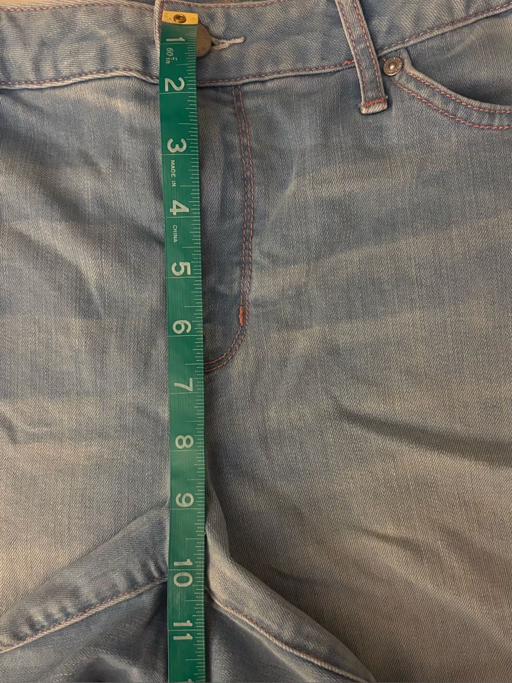 Seven7 Light Blue Denim Shorts with Rainbow Side Trim Frayed $20.00 - Picture 5 of 6